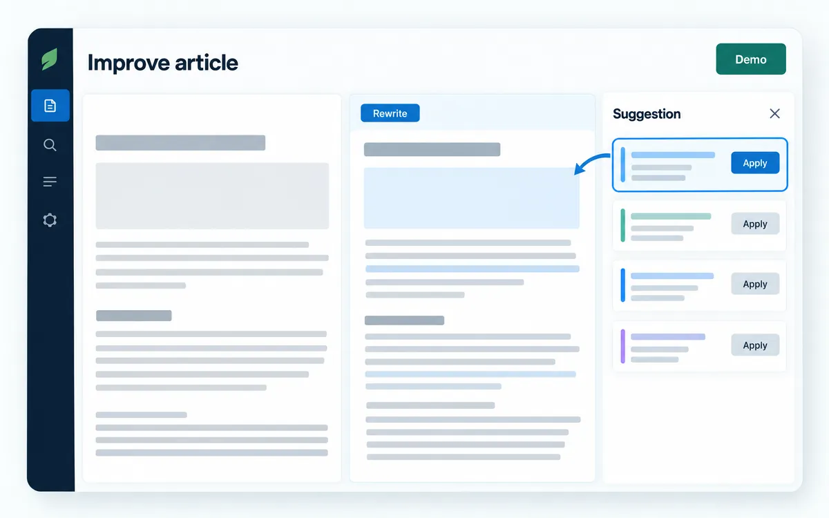Illustration of the Article optimization and rewriting screen